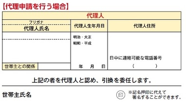 代理申請欄