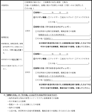 接種券発行申請書(裏)